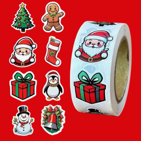 STICKERAFT Other - 🎄New 1 inch Christmas stickers  thank you stickers FOR SMALL BUSINESS